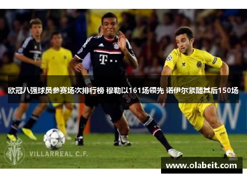 欧冠八强球员参赛场次排行榜 穆勒以161场领先 诺伊尔紧随其后150场